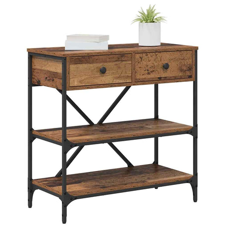 Vidaxl wandtafel met lade met plank bruin 75 x 34,5 x 75 cm hout