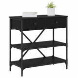 Vidaxl wandtafel met lade met plank zwart eiken 75 x 34,5 x 75 cm hout