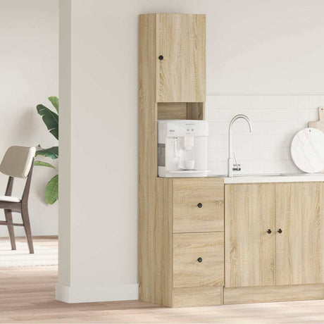 Vidaxl keukenkast beige 35 x 50 x 180 cm bewerkt hout