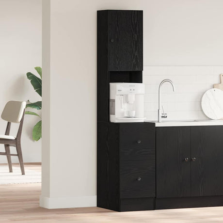 Vidaxl keukenbuffet met lade met plank zwart eiken 32 x 50 x 180 cm