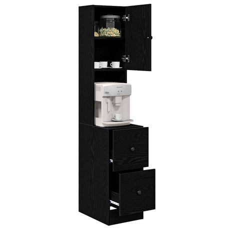 Vidaxl keukenbuffet met lade met plank zwart eiken 32 x 50 x 180 cm