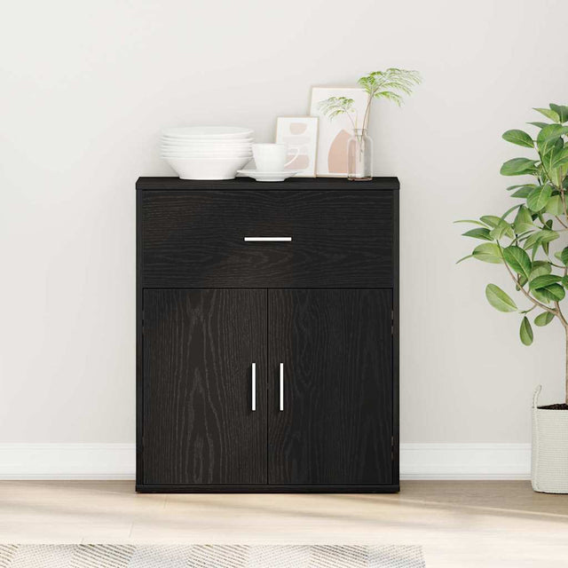 Vidaxl dressoir zwart eiken 60 x 31 x 70 cm bewerkt hout