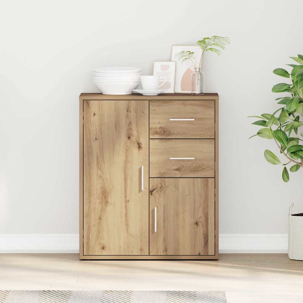 Vidaxl dressoir artisan eiken 60 x 31 x 70 cm bewerkt hout