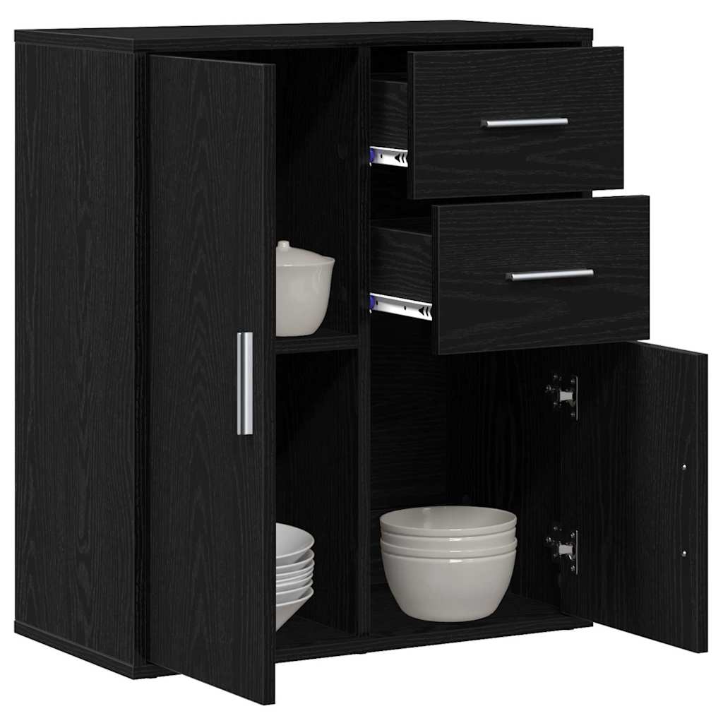 Vidaxl dressoir zwart eiken 60 x 31 x 70 cm bewerkt hout