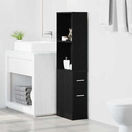 Vidaxl badkamermeubelset 22 x 41 x 135 cm bewerkt hout zwart eiken