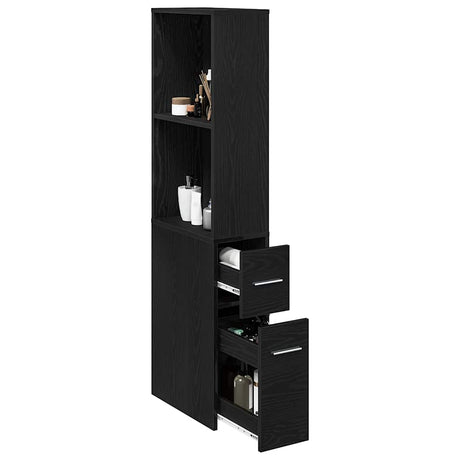 Vidaxl badkamermeubelset 22 x 41 x 135 cm bewerkt hout zwart eiken
