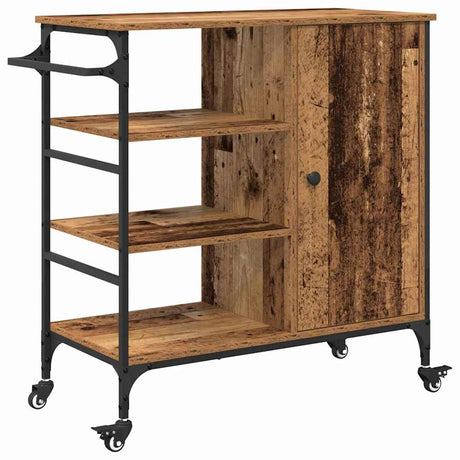 Vidaxl keuken trolley oudhout 87.5 x 39 x 84.5 cm bewerkt hout