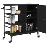 Vidaxl keuken trolley zwart eiken 87.5 x 39 x 84.5 cm bewerkt hout