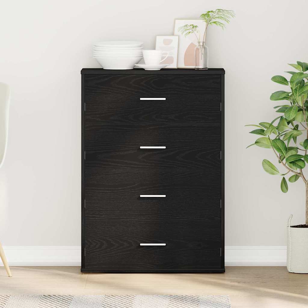 Vidaxl dressoir zwart eiken 60 x 31 x 84 cm bewerkt hout