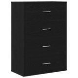 Vidaxl dressoir zwart eiken 60 x 31 x 84 cm bewerkt hout