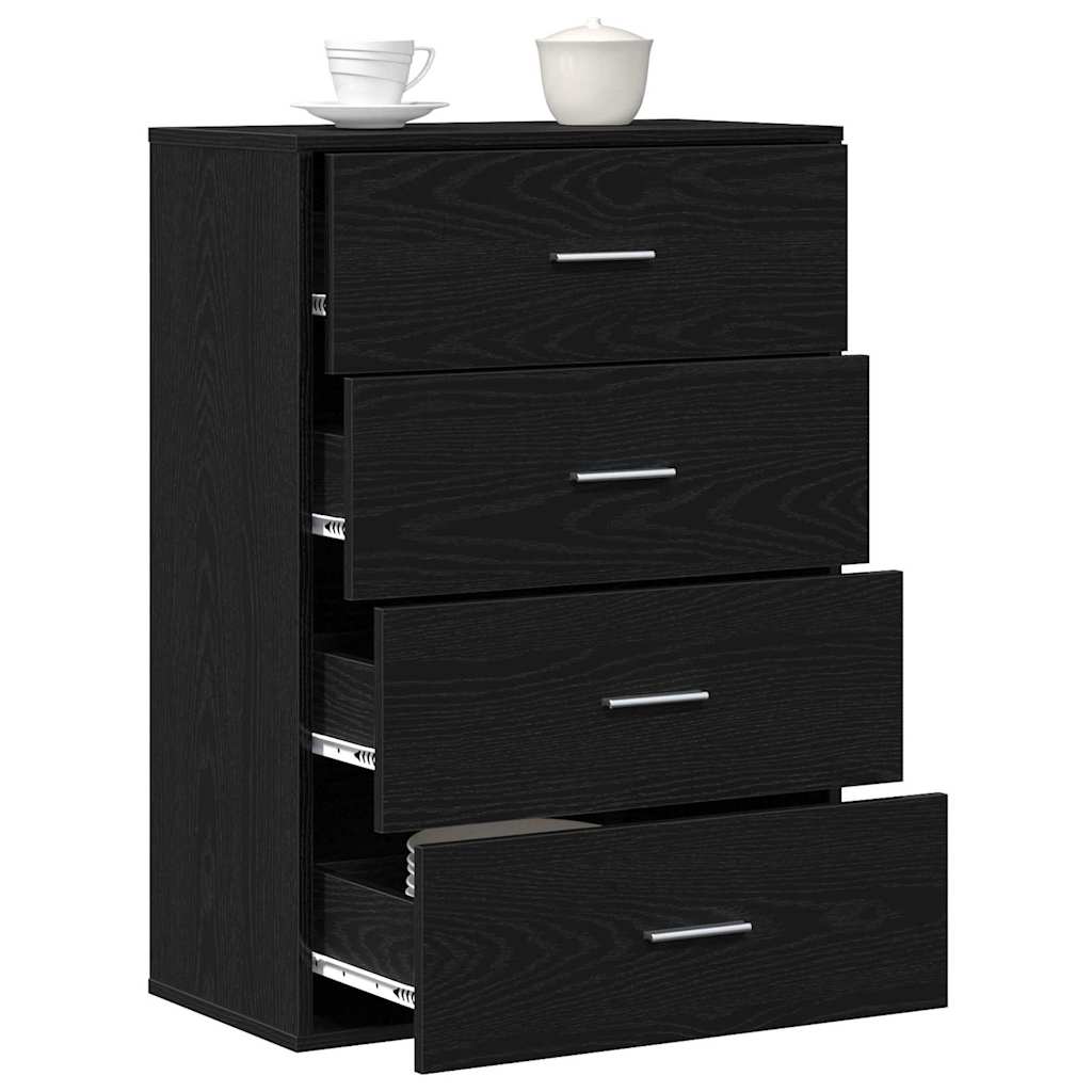 Vidaxl dressoir zwart eiken 60 x 31 x 84 cm bewerkt hout