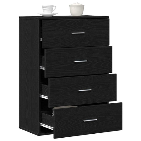 Vidaxl dressoir zwart eiken 60 x 31 x 84 cm bewerkt hout