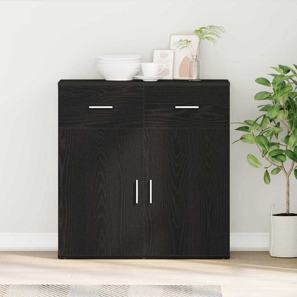 Vidaxl dressoir zwart eiken 78 x 38 x 80 cm bewerkt hout