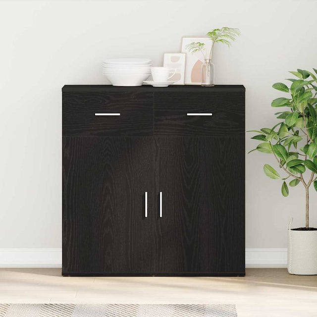Vidaxl dressoir zwart eiken 78 x 38 x 80 cm bewerkt hout