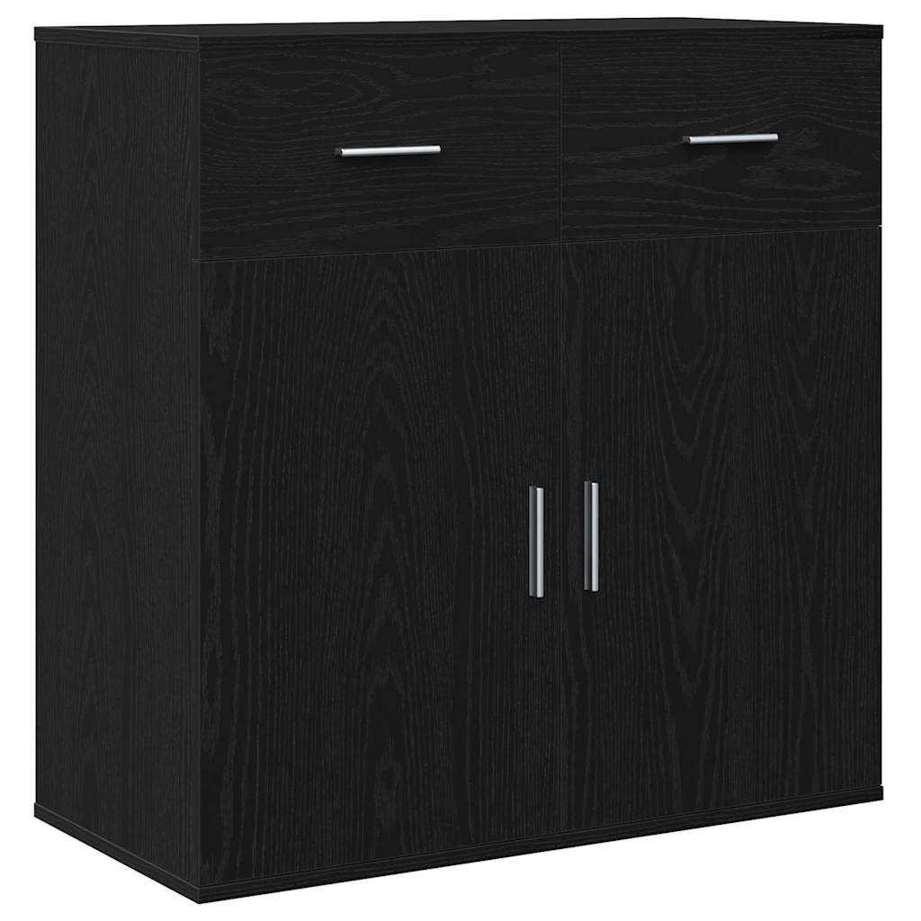 Vidaxl dressoir zwart eiken 78 x 38 x 80 cm bewerkt hout