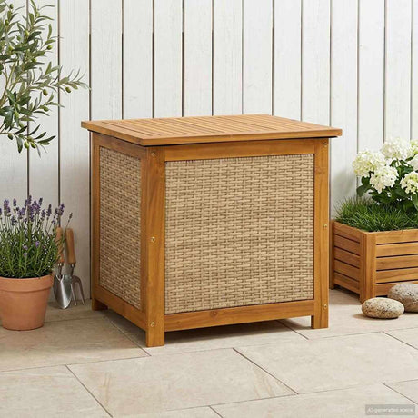 Vidaxl tuinopslagdoos 88 l massief acaciahout 60 x 50 x 56 cm beige