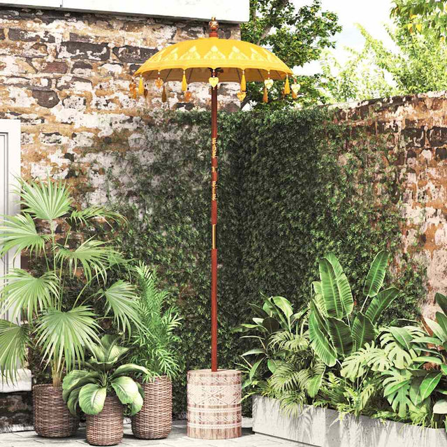 Vidaxl balinese parasol met basis geel 95 x 95 x 260 cm