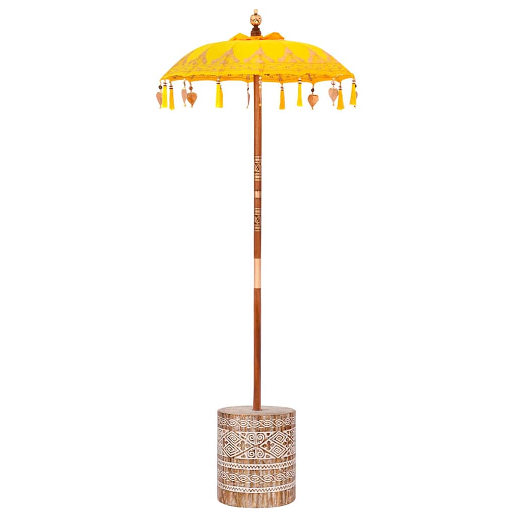 Vidaxl balinese parasol met basis geel 95 x 95 x 260 cm
