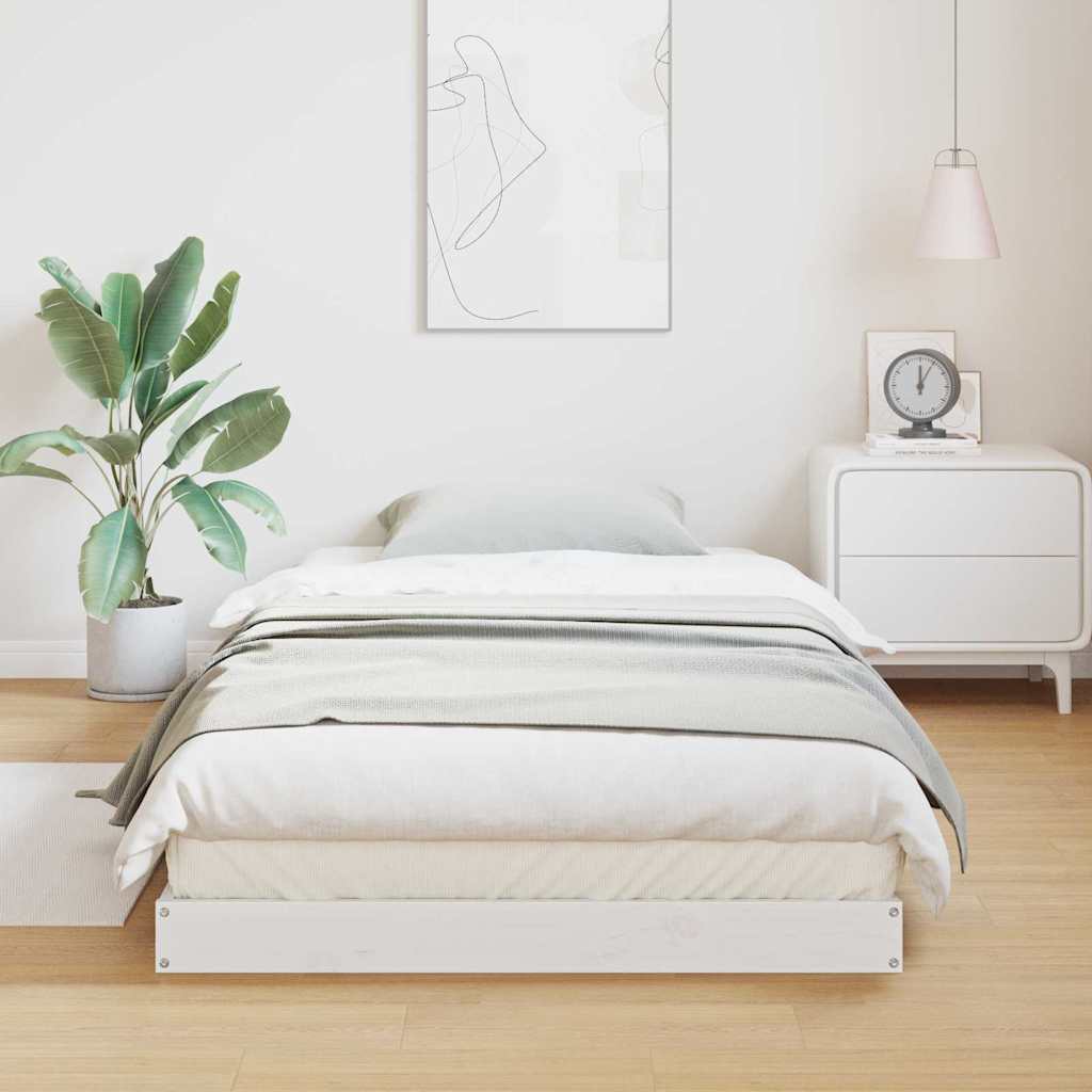 Vidaxl vloerbedframe wit 80 x 210 cm massief grenenhout