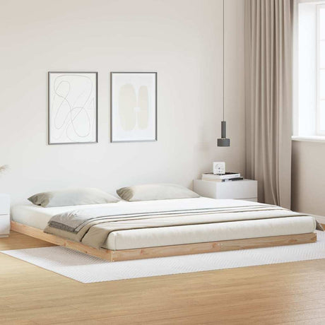 Vidaxl vloerbedframe naturel 213,5 x 204 x 9 cm massief grenenhout
