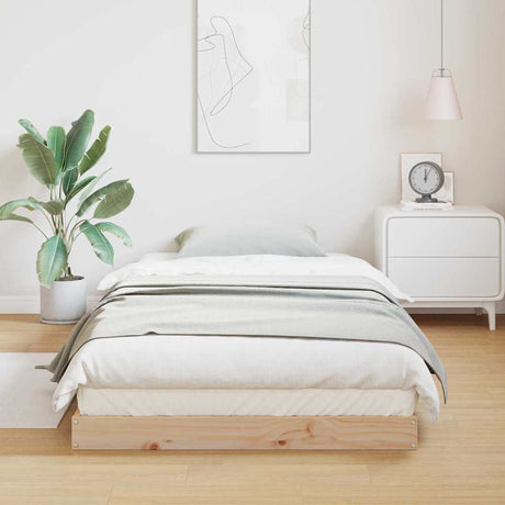 Vidaxl vloerbedframe naturel 90 x 220 cm massief grenenhout