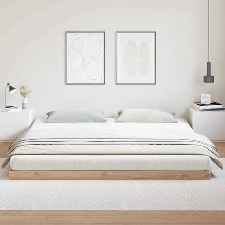 Vidaxl vloerbedframe naturel 180 x 220 cm massief grenenhout