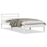Vidaxl bedframe wit 215,5 x 85,5 x 69,5 cm massief vurenhout