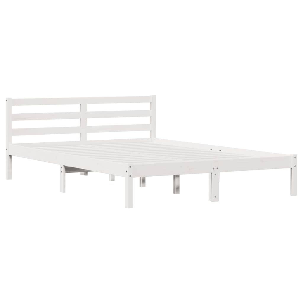 Vidaxl bedframe wit 215,5 x 145,5 x 69,5 cm massief vurenhout