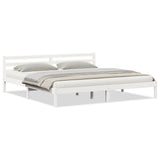 Vidaxl bedframe wit 215,5 x 185,5 x 69,5 cm massief vurenhout