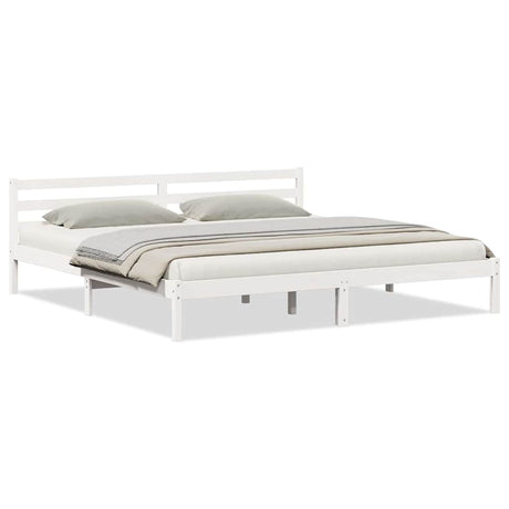 Vidaxl bedframe wit 215,5 x 185,5 x 69,5 cm massief vurenhout