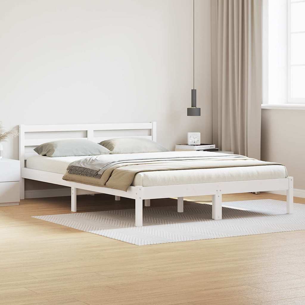 Vidaxl bedframe wit 225,5 x 165,5 x 69,5 cm massief vurenhout
