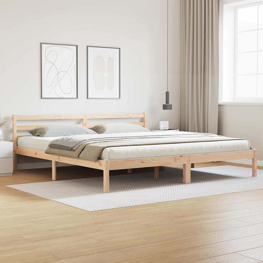 Vidaxl bedframe bruin 225,5 x 205,5 x 69,5 cm massief vurenhout