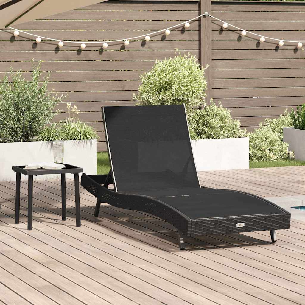 Vidaxl ligstoel 2 st poly rattan zwart