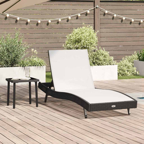 Vidaxl ligstoel 2 st poly rattan zwart en wit