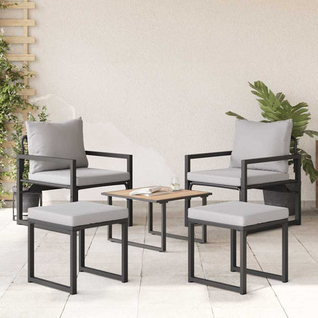 Vidaxl tuinmeubelen 4 st 2-aantal zitplaatsen lichtgrijs polyester
