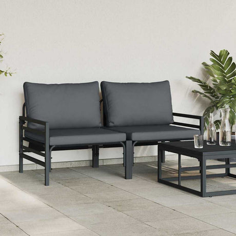 Vidaxl buitenmeubilair 2 stuk antraciet 80 x 80 x 71 cm staal