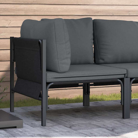 Vidaxl buitenmeubilair met kussen antraciet 80 x 80 x 71 cm staal