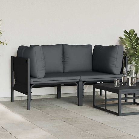 Vidaxl buitenmeubilair 2 stuk antraciet 80 x 80 x 71 cm staal