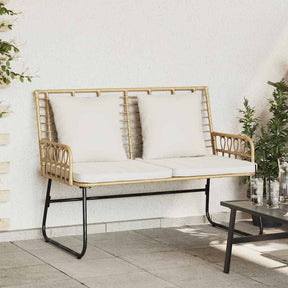 Vidaxl tuinbank bruin en crème poly rattan