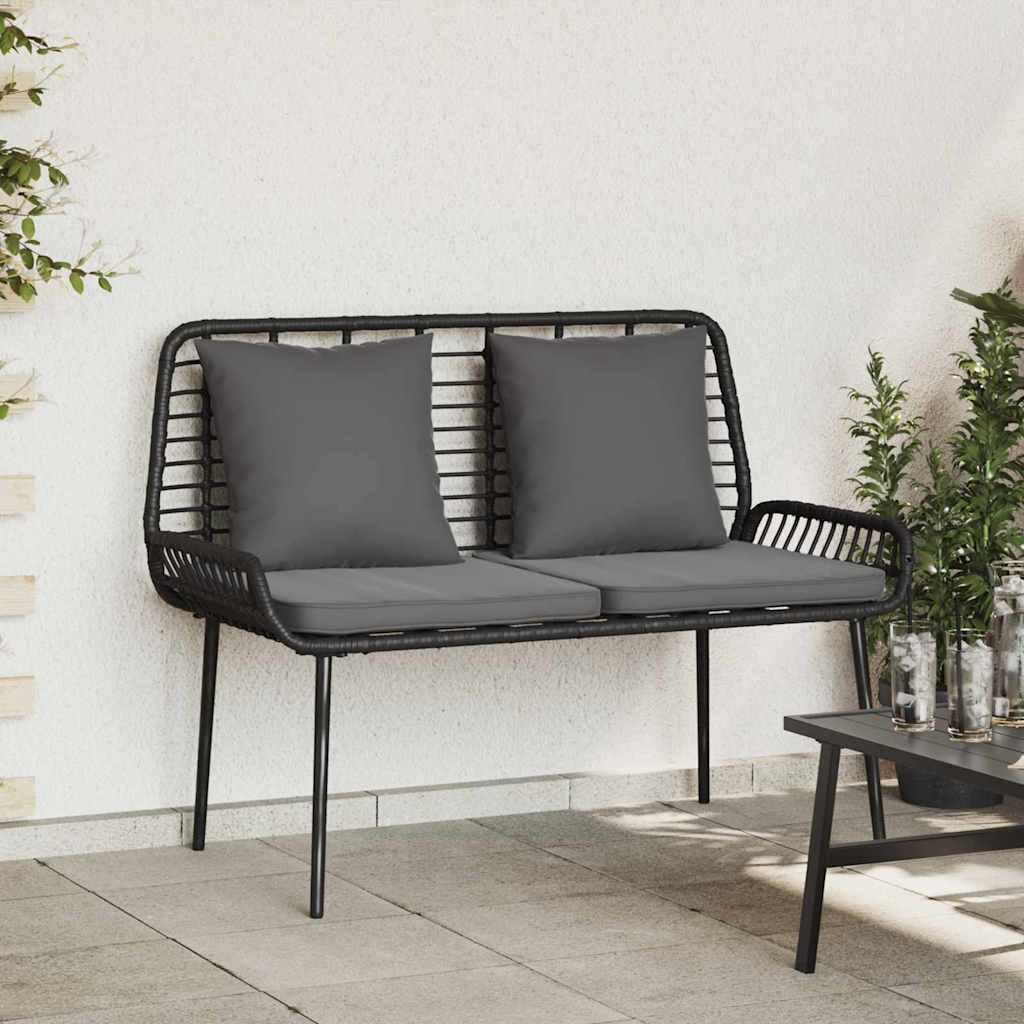 Vidaxl tuinbank zwart en anthraciet poly rattan