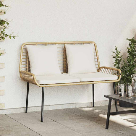Vidaxl tuinbank bruin en crème poly rattan