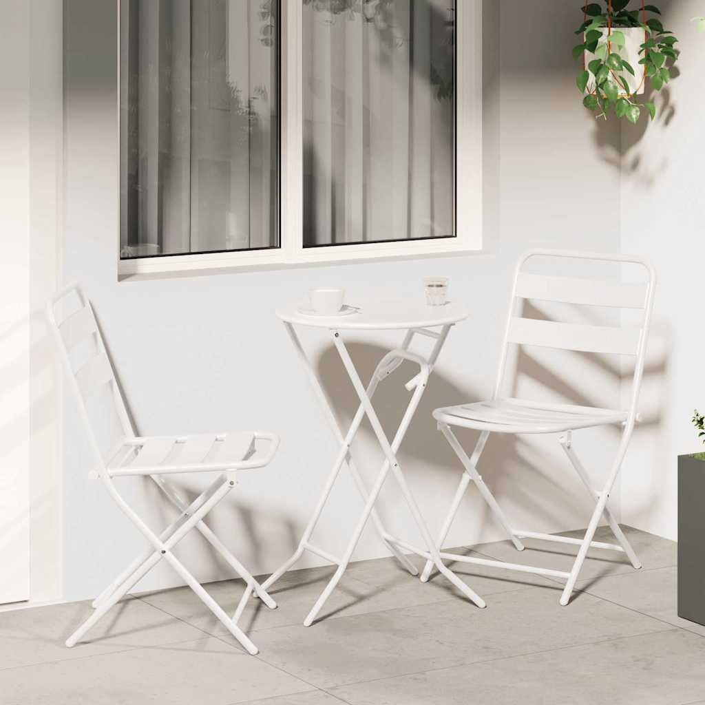 Vidaxl tuin bistro set 3 st wit staal