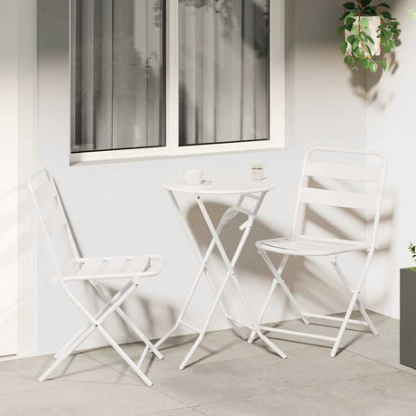 Vidaxl tuin bistro set 3 st wit staal