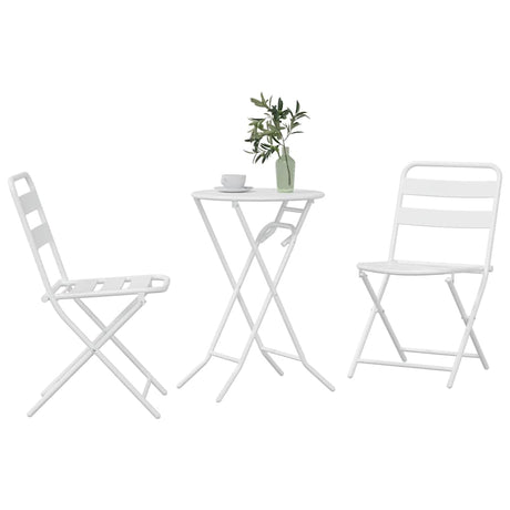 Vidaxl tuin bistro set 3 st wit staal
