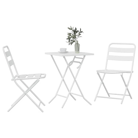 Vidaxl tuin bistro set 3 st wit staal