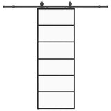 Vidaxl schuifdeur met beslagset 76x205 cm esg glas zwart