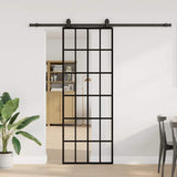 Vidaxl schuifdeur met beslagset 76x205 cm esg glas zwart