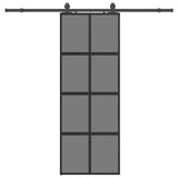 Vidaxl schuifdeur met beslagset 76x205 cm gehard glas zwart