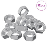 Vidaxl zeshoekige moer 12 st zilver m6 metaal