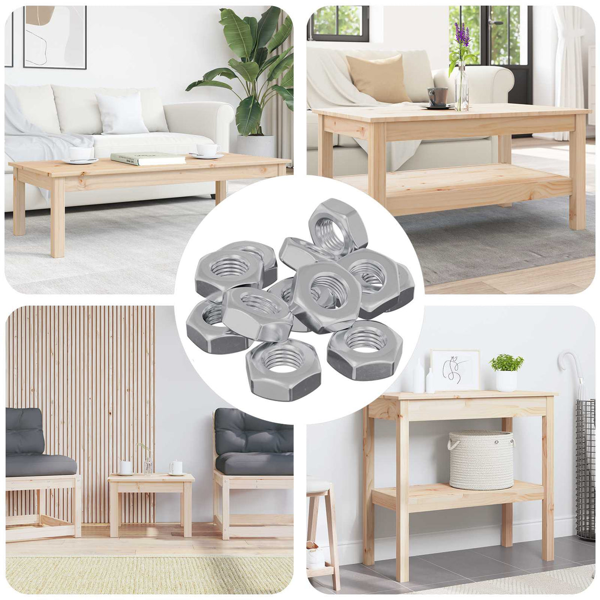 Vidaxl zeshoekige moeren 12 pcs zilver m8 ijzer